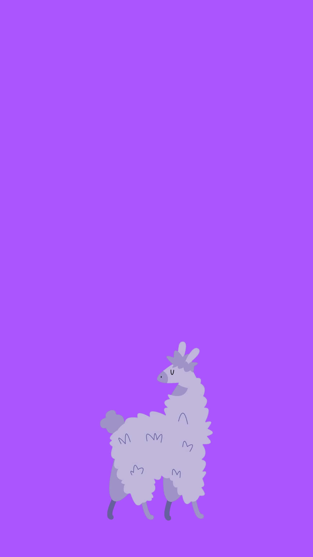 Purple Alpaca, minimalist gray llama, fluffy texture, Full HD Phone Wallpaper