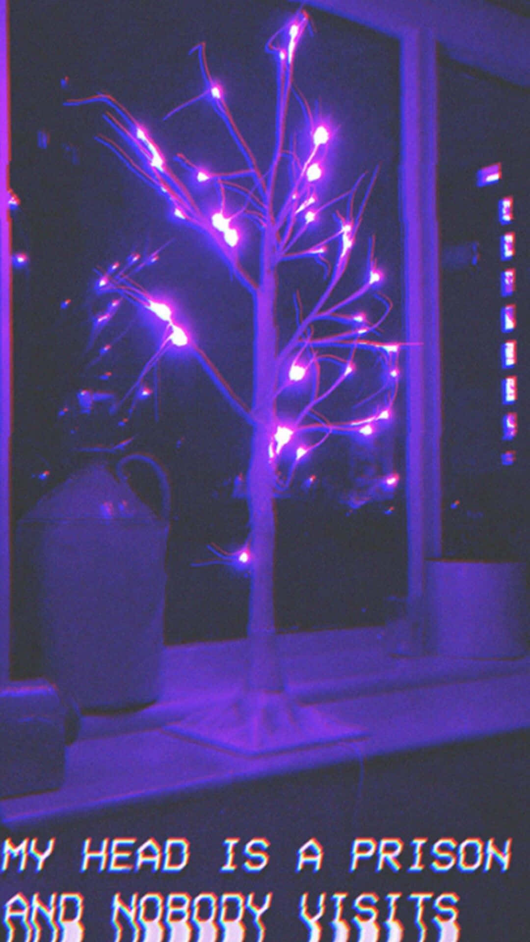 purple and blue aesthetic, glowing purple lights, dim room, Full HD Phone Wallpaper