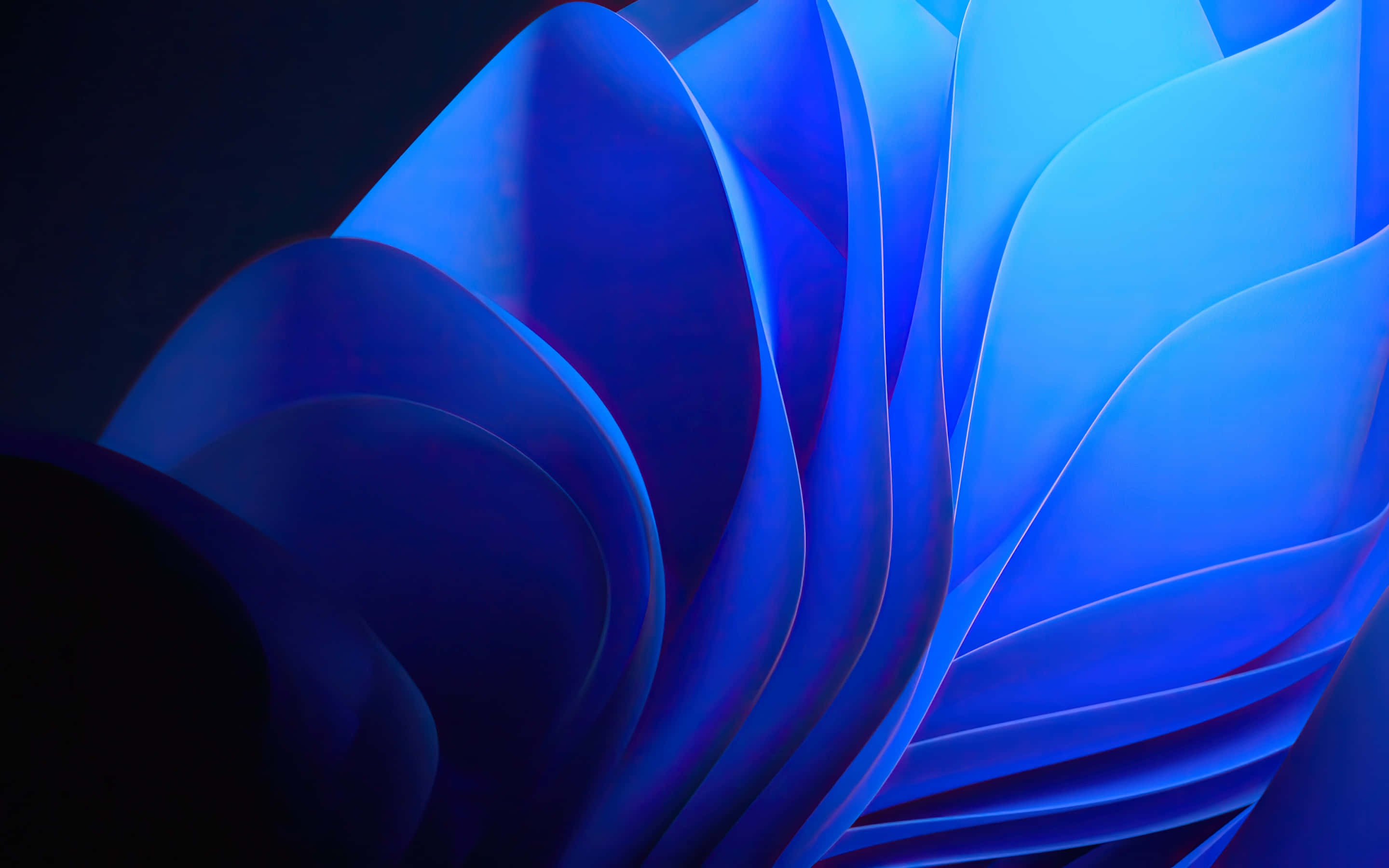 Purple And Blue Aesthetic, blue abstract forms, dark background, 2K Desktop Wallpaper