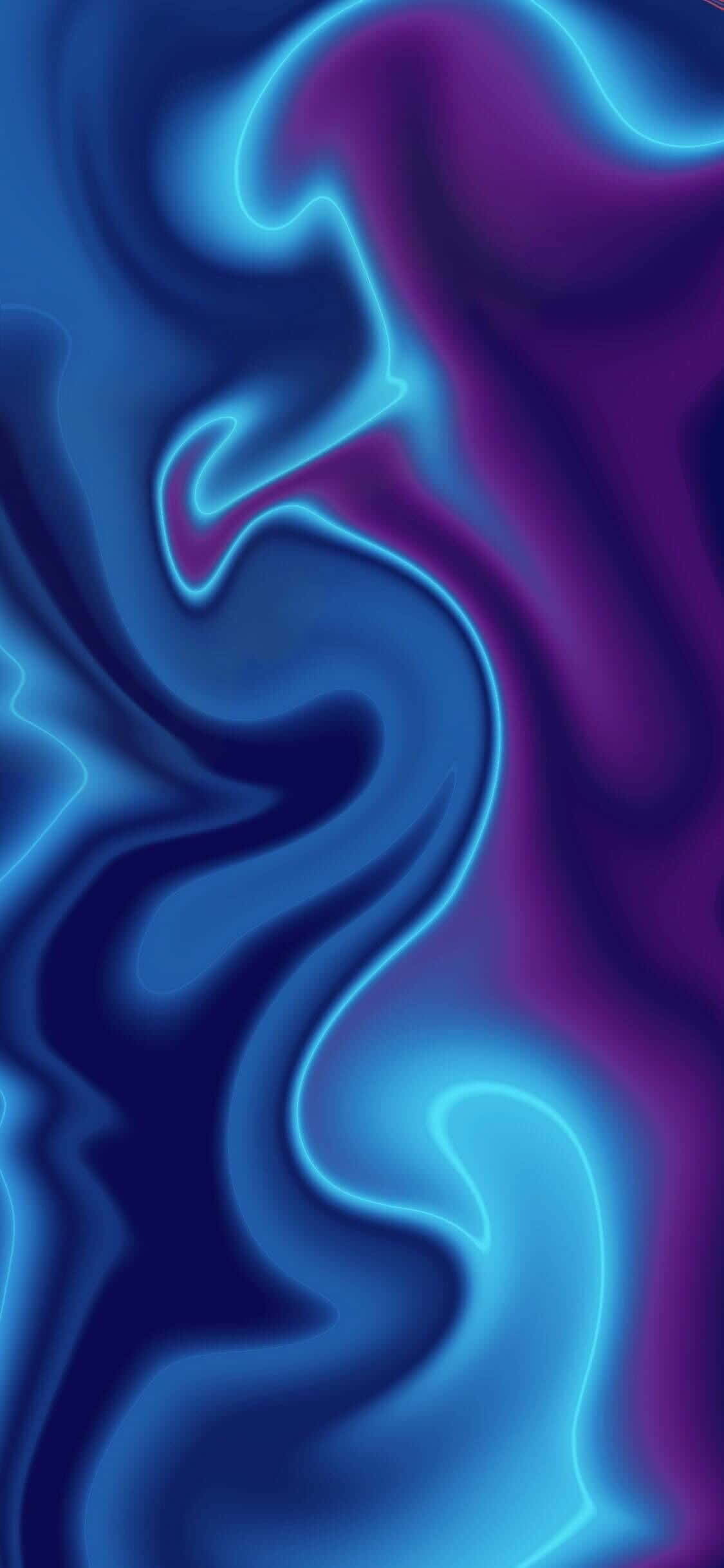 neon blue, purple, liquid swirls, Full HD Phone Wallpaper