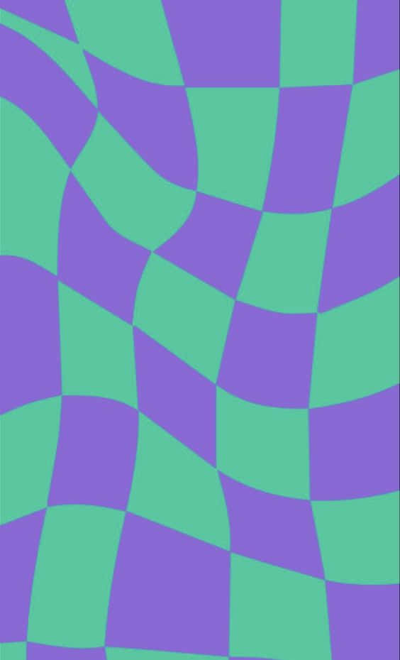 purple, teal, wavy checkerboard pattern, SD Phone Wallpaper