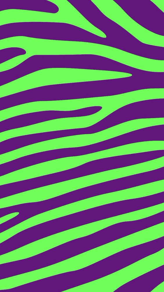 neon green, deep purple, zebra stripes, SD Phone Wallpaper