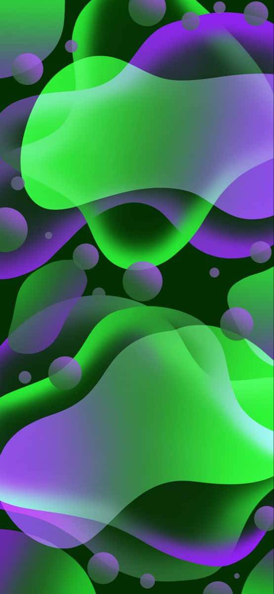 neon green, purple, liquid-like waves, SD Phone Wallpaper