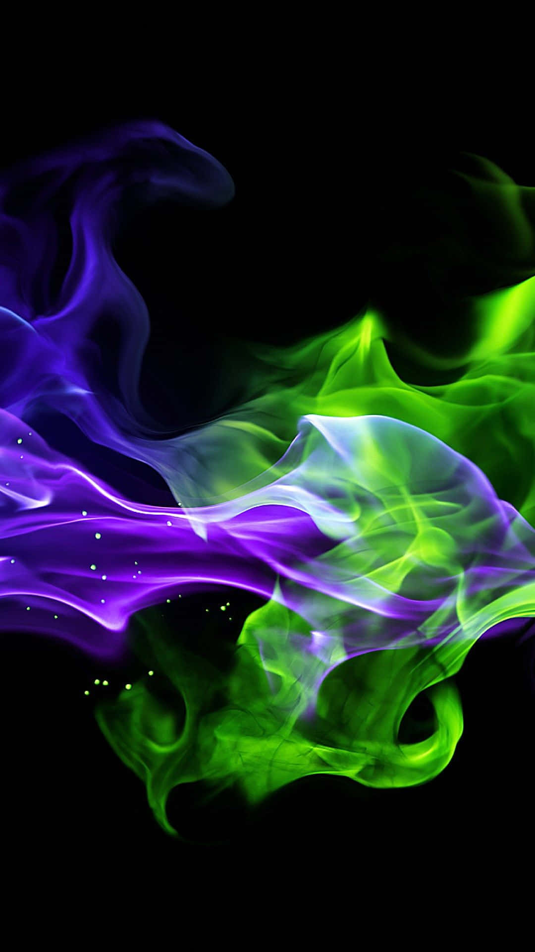 neon green, purple, dark backdrop, Full HD Phone Wallpaper
