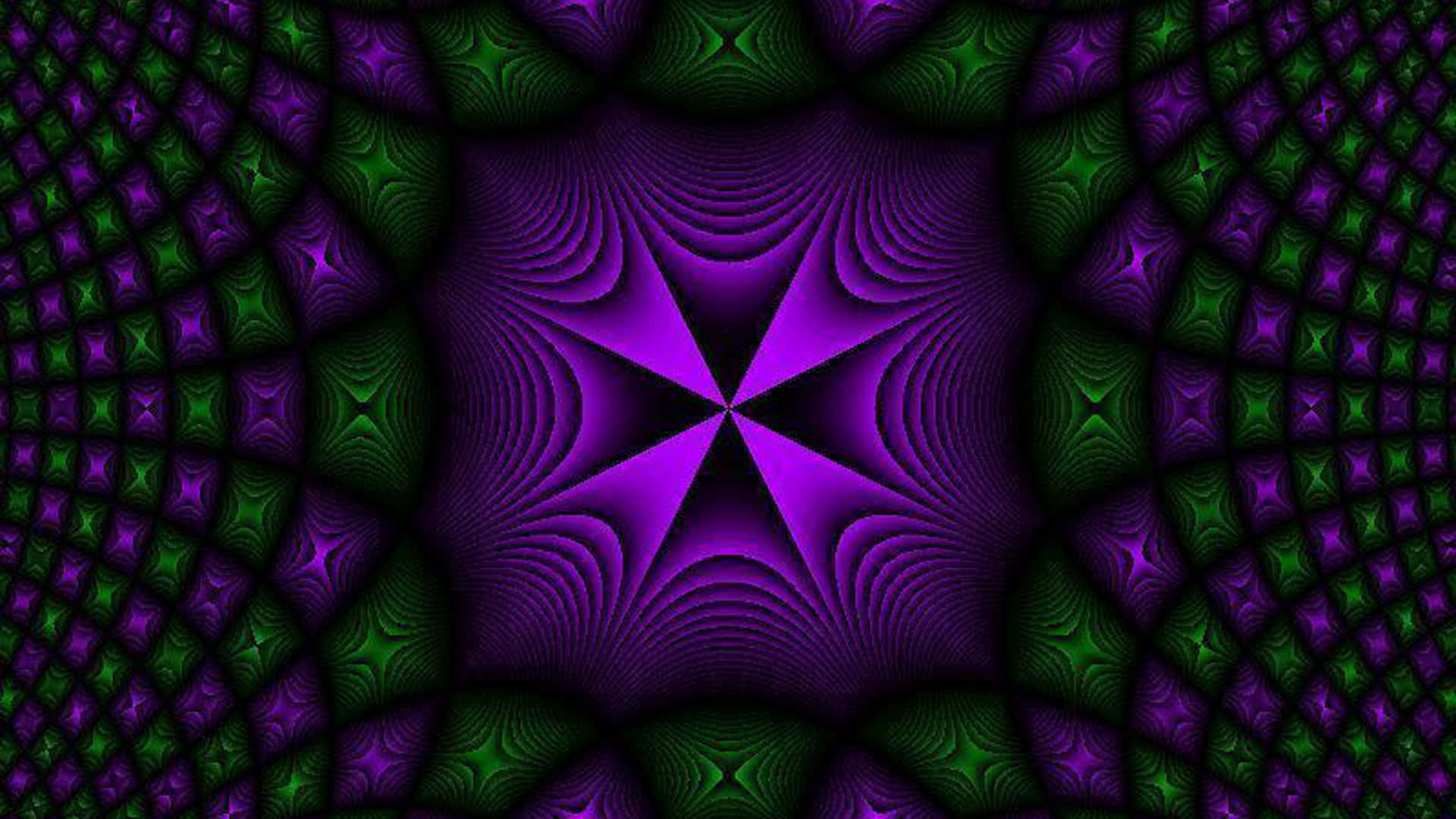neon green, purple, fractal patterns, Full HD Desktop Wallpaper