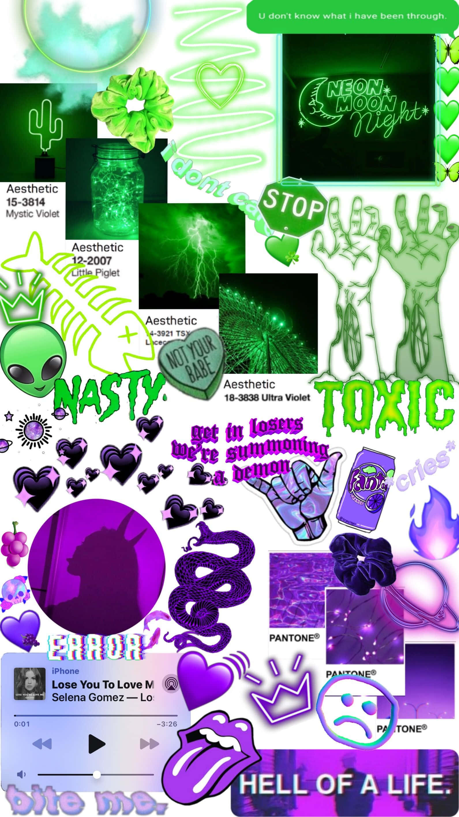 neon green, purple, toxic aesthetic, 2K Phone Wallpaper