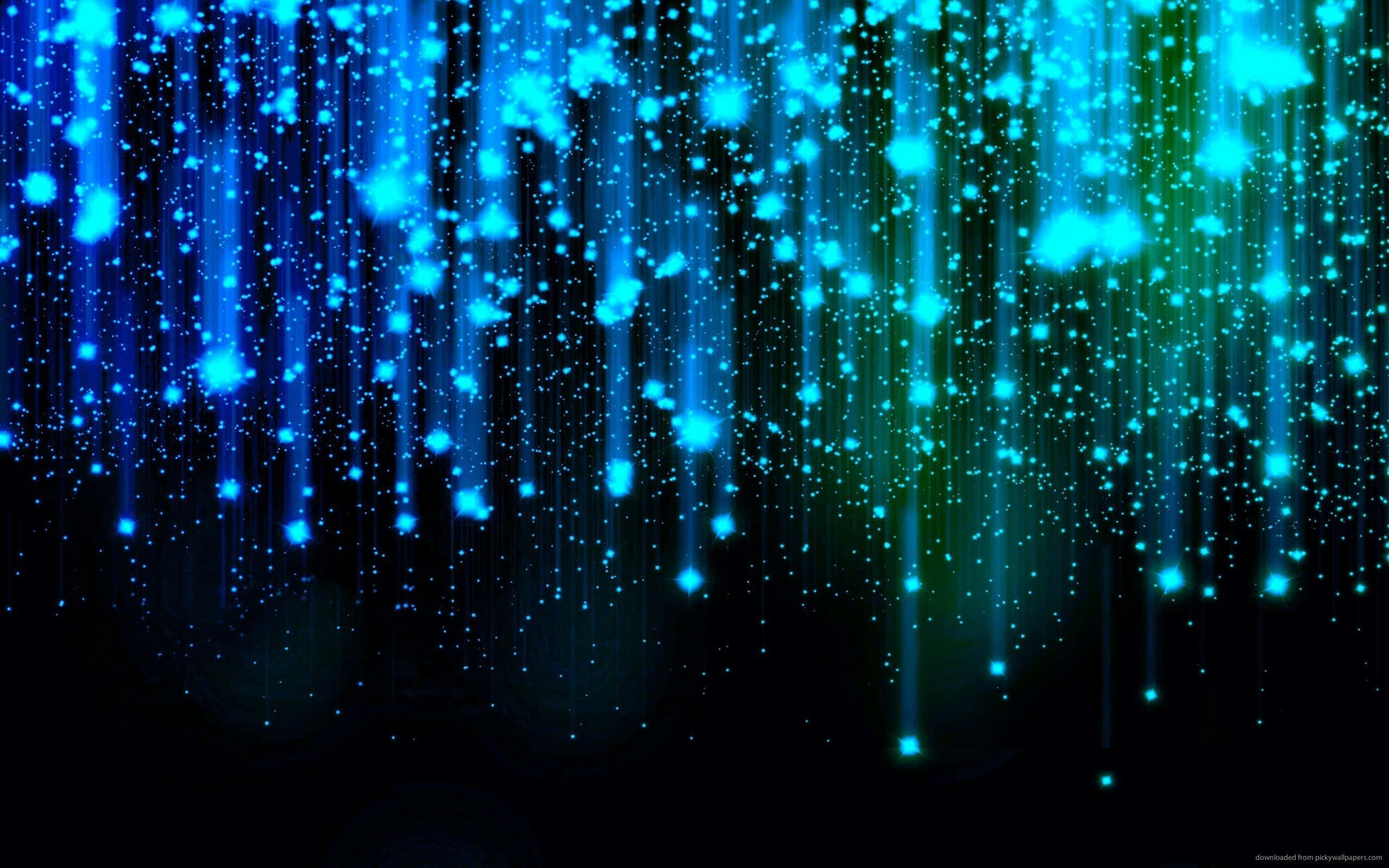 blue, green, glowing particles, 2K Desktop Wallpaper