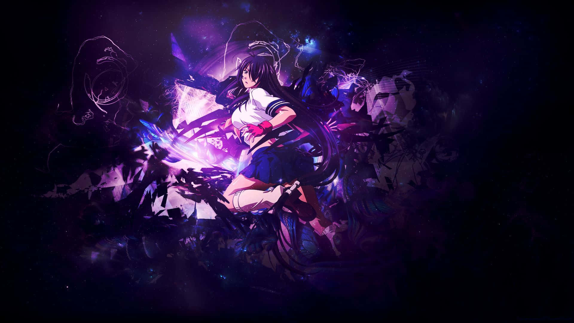 Purple Anime, anime girl, school uniform, Full HD Desktop Wallpaper