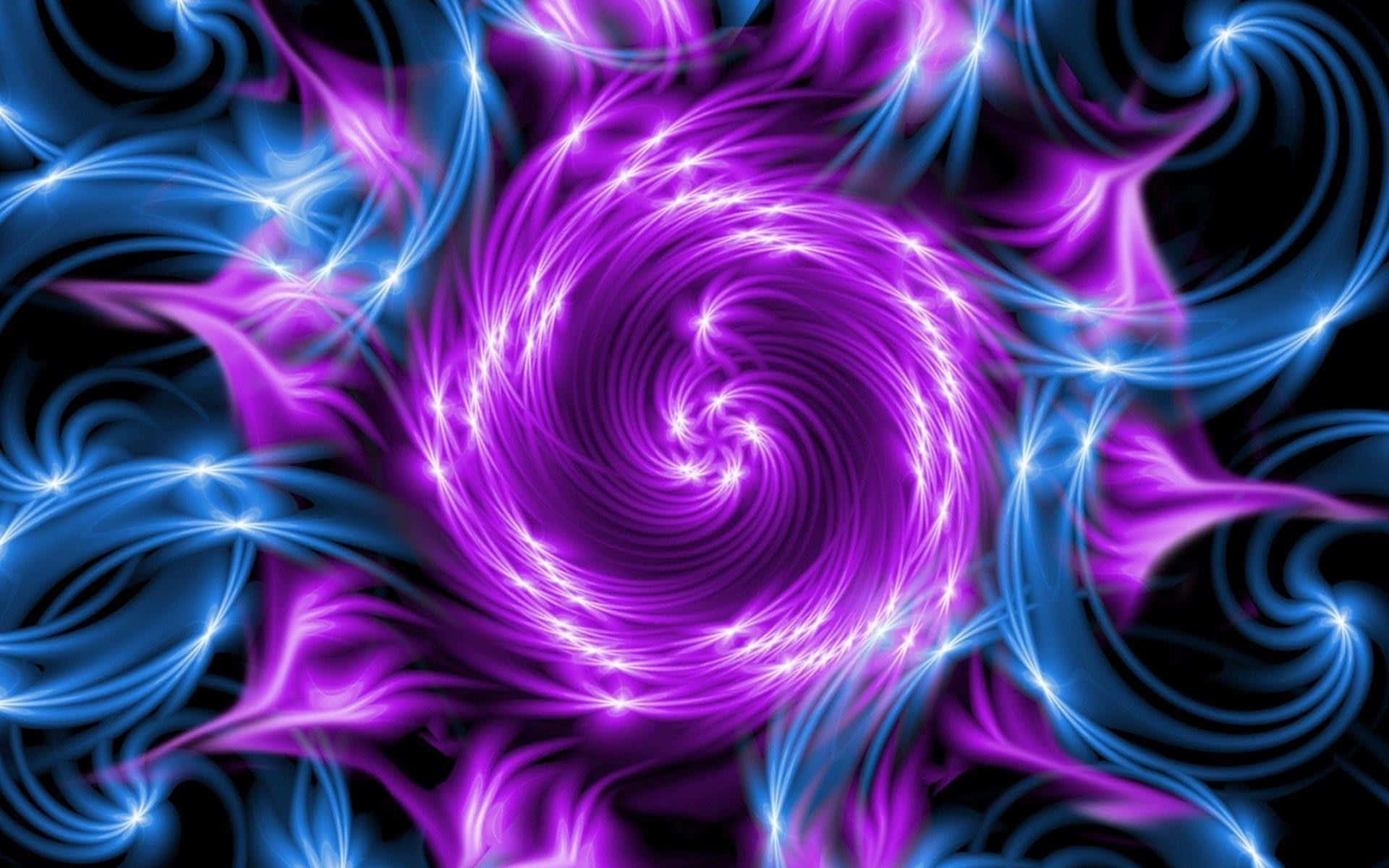 vibrant purple swirl, glowing purple spiral, electric blue tendrils, Full HD Desktop Wallpaper