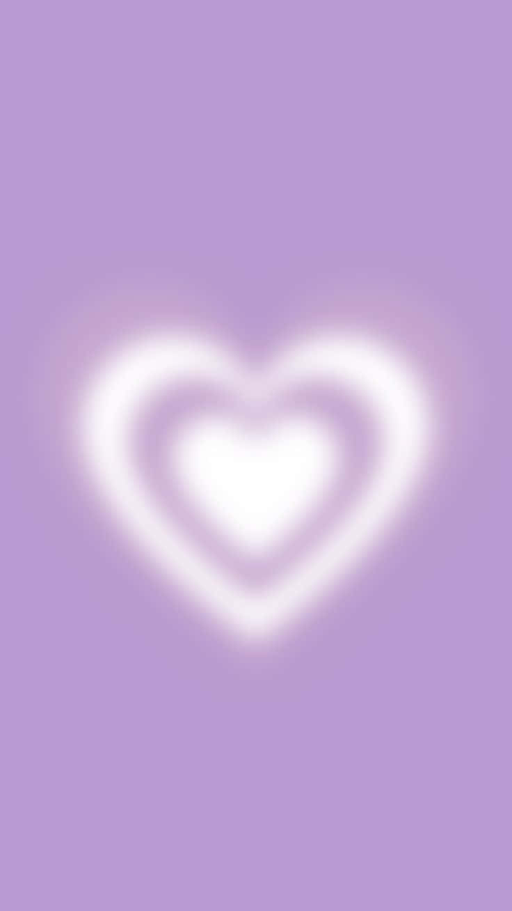Purple Heart Aura Glow, soft glowing white heart, concentric outlines, HD Phone Wallpaper
