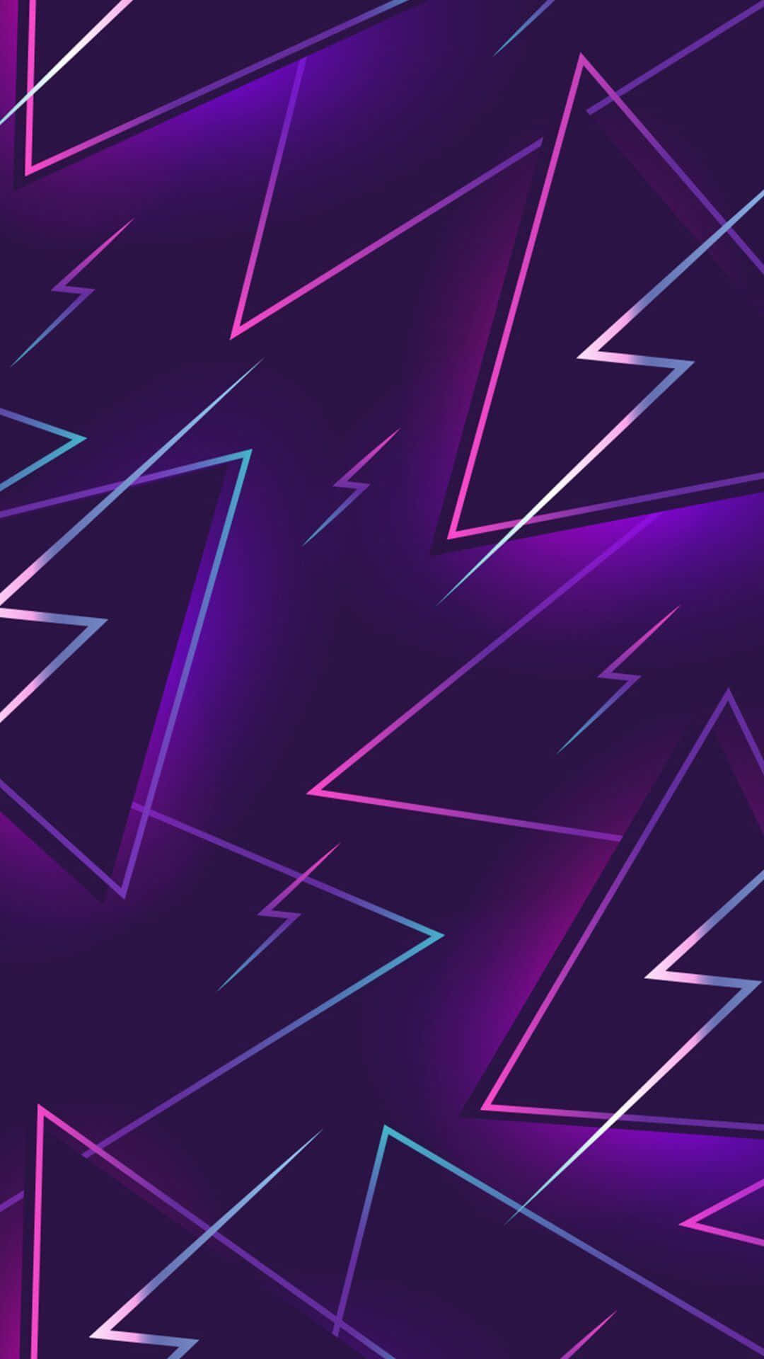 neon purple, pink lightning bolts, dark gradient background, Full HD Phone Wallpaper