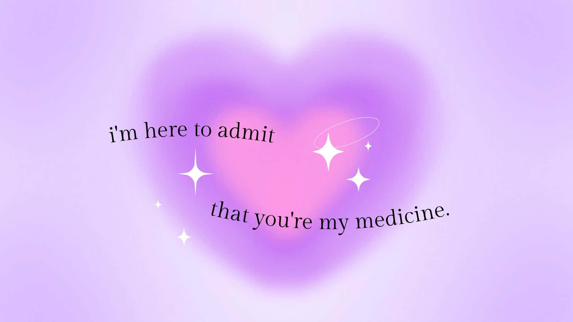 Purple Heart Aura, soft purple heart, sparkling stars, Full HD Desktop Wallpaper