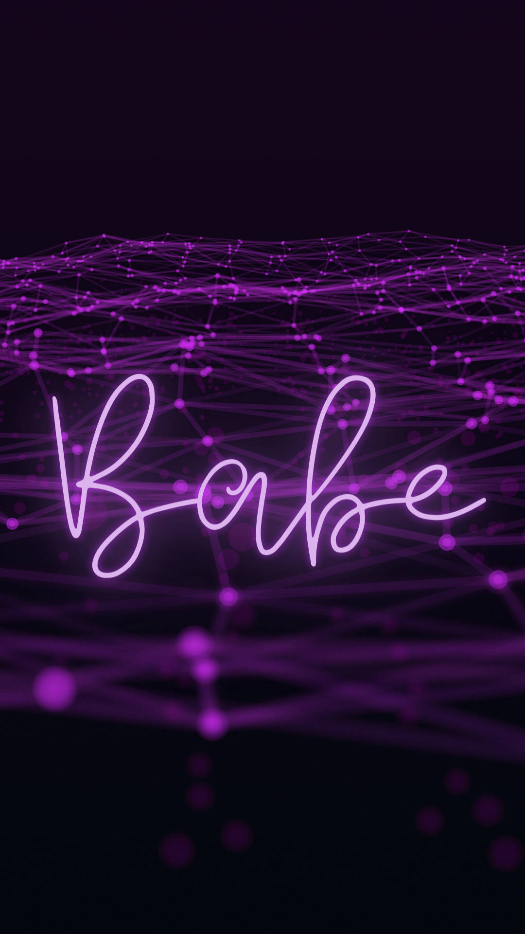 Purple Baddie, neon purple, cursive word 'Babe', Full HD Phone Wallpaper