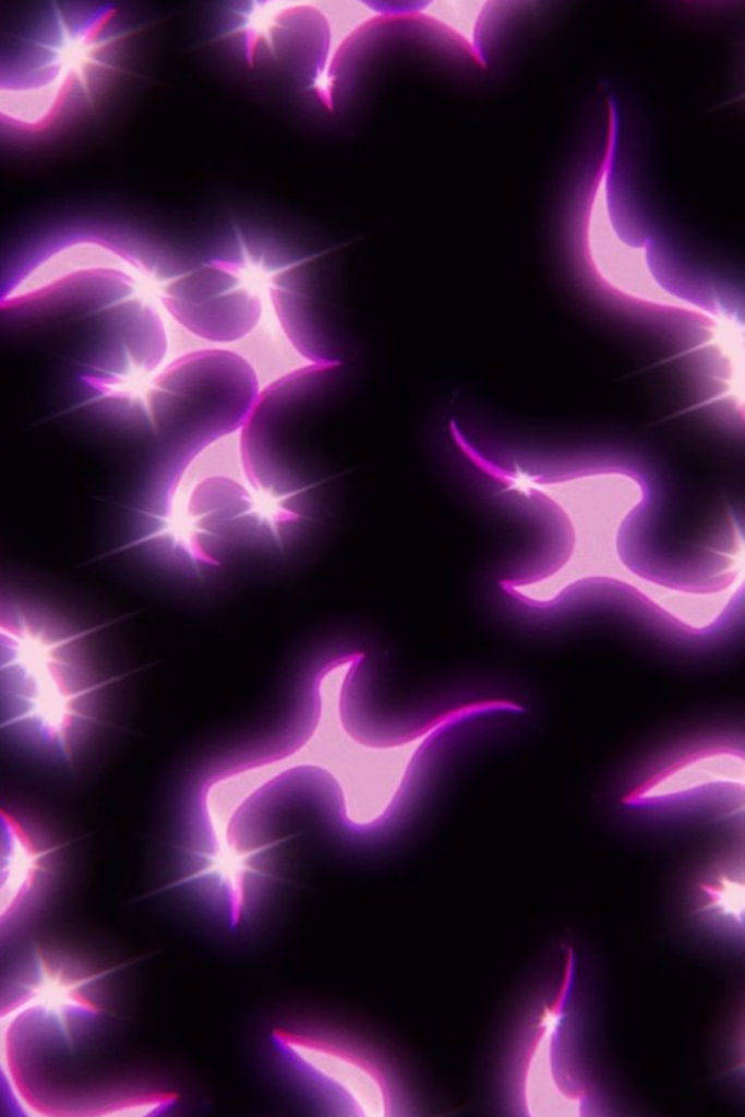 Purple Baddie, glowing pink abstract shapes, bright starbursts, SD Phone Wallpaper