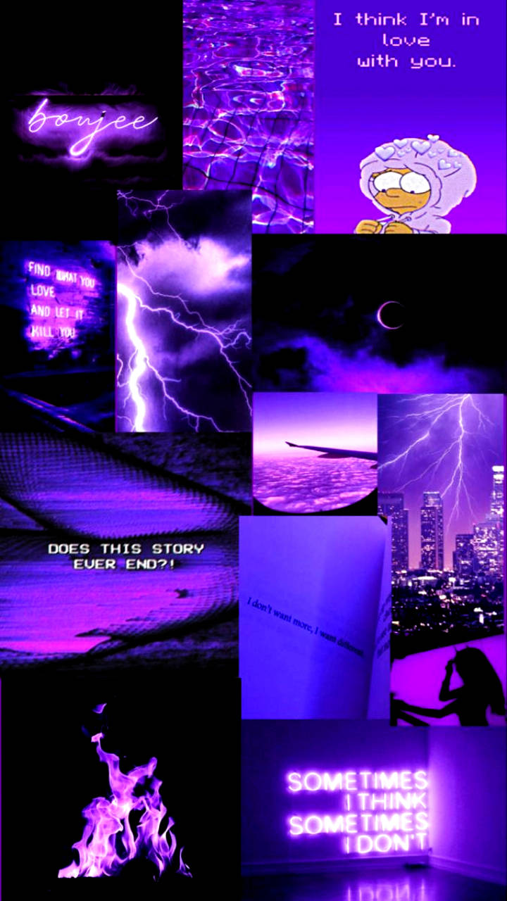 Purple Baddie, lightning storms, anime characters, HD Phone Wallpaper