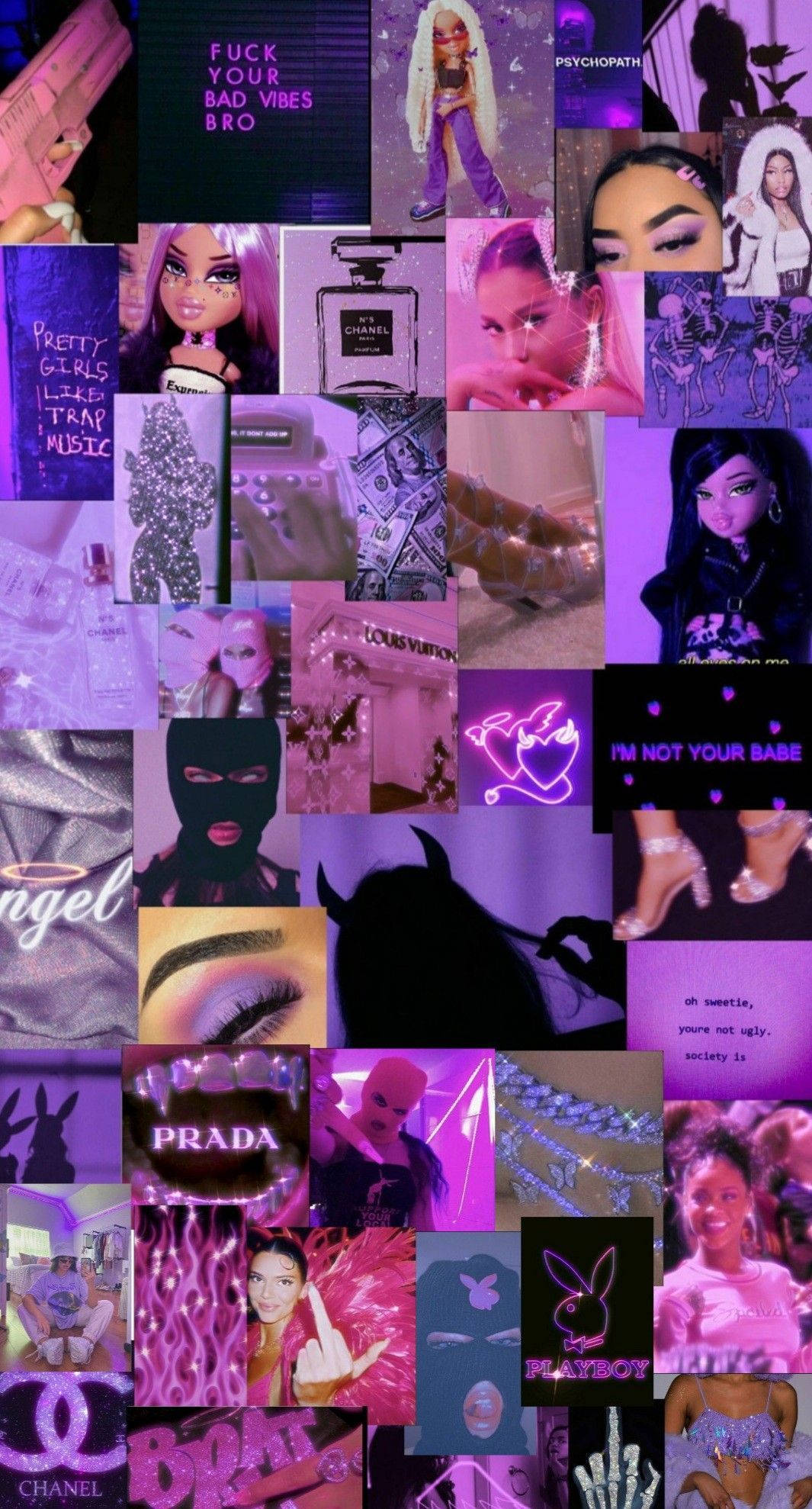 purple baddie, vibrant purple, pop culture icons, Full HD Phone Wallpaper