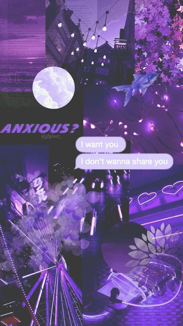 aesthetic purple baddie, moon ferris wheel, glowing lights, HD Phone Wallpaper