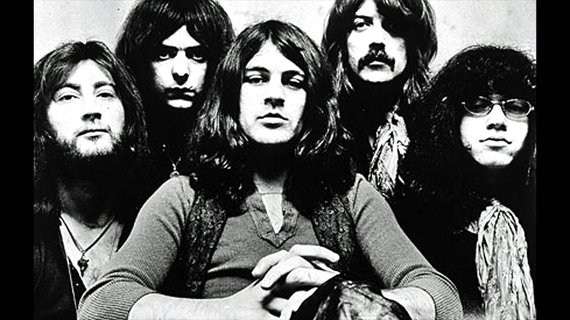 Deep Purple, black and white portrait, five men, Full HD Desktop Wallpaper