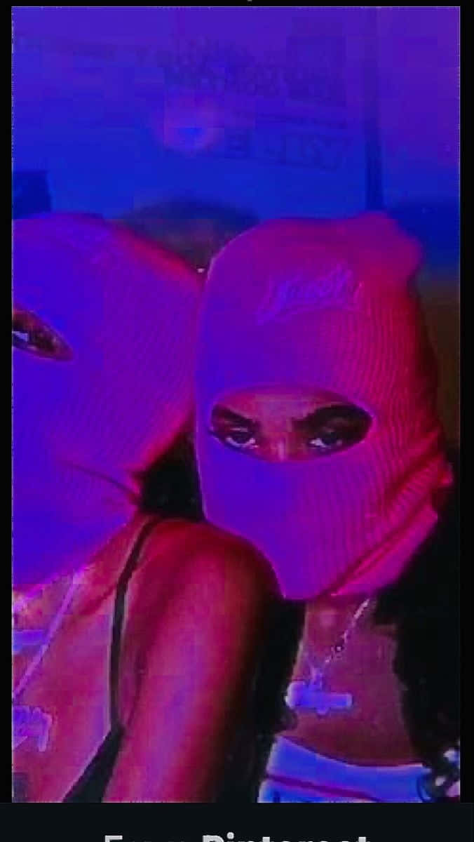 neon purple, neon blue, pink balaclavas, SD Phone Wallpaper
