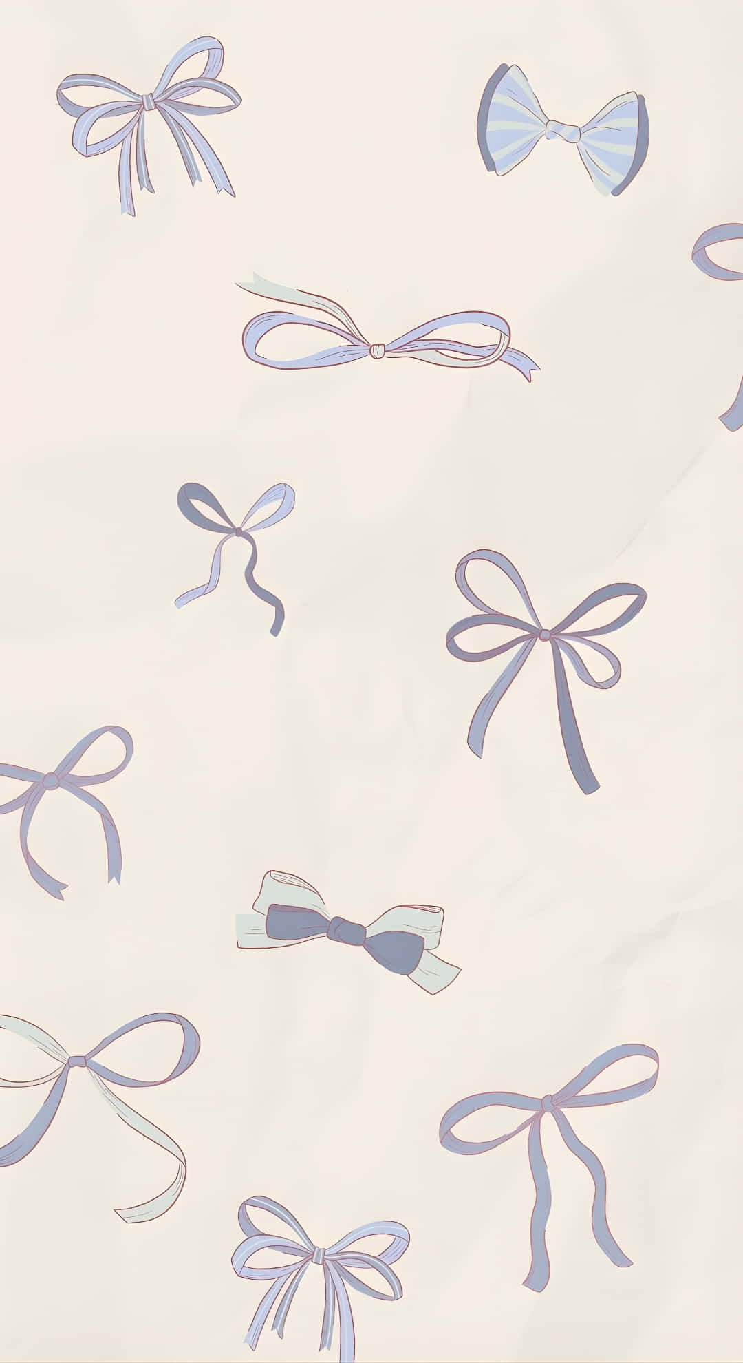 Purple Bow, pastel, hand-drawn bows, Full HD Phone Wallpaper