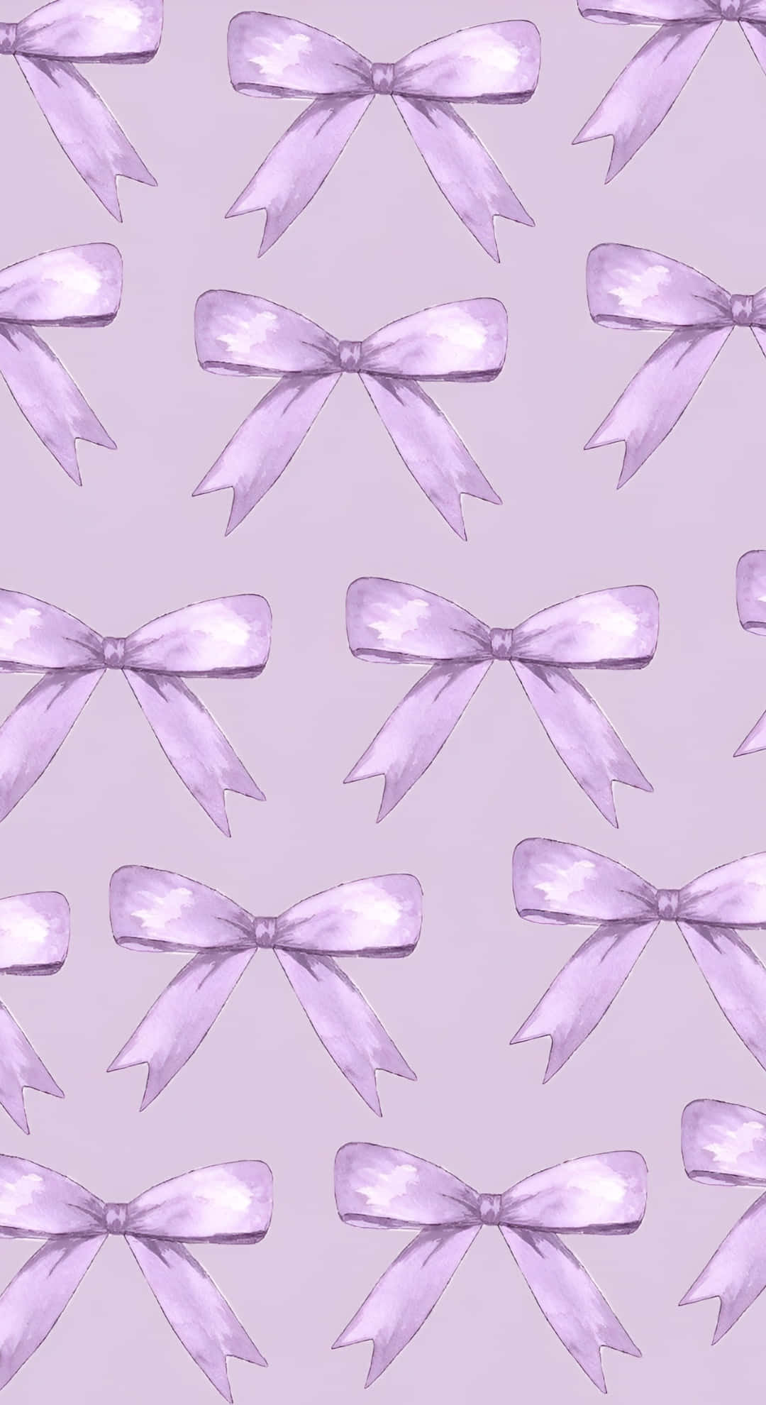 Purple Bow, soft lavender watercolor bows, muted lilac background, Full HD Phone Wallpaper