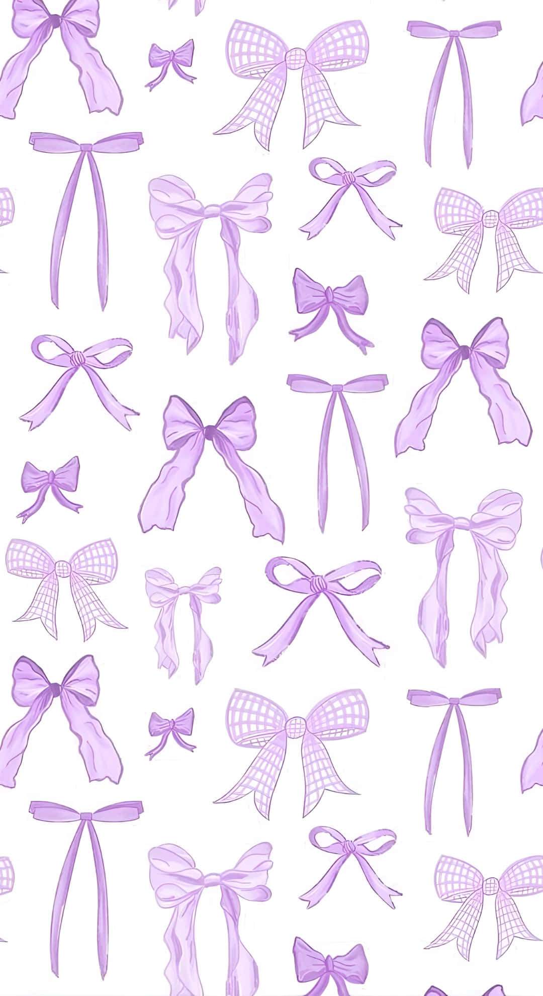 Purple Bow, lavender bows, checkered ribbons, Full HD Phone Wallpaper