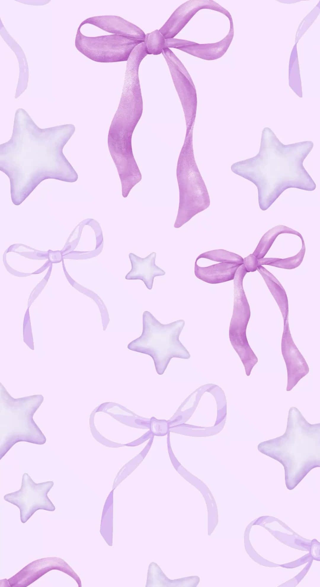 Purple Bow, star pattern, lavender background, Full HD Phone Wallpaper