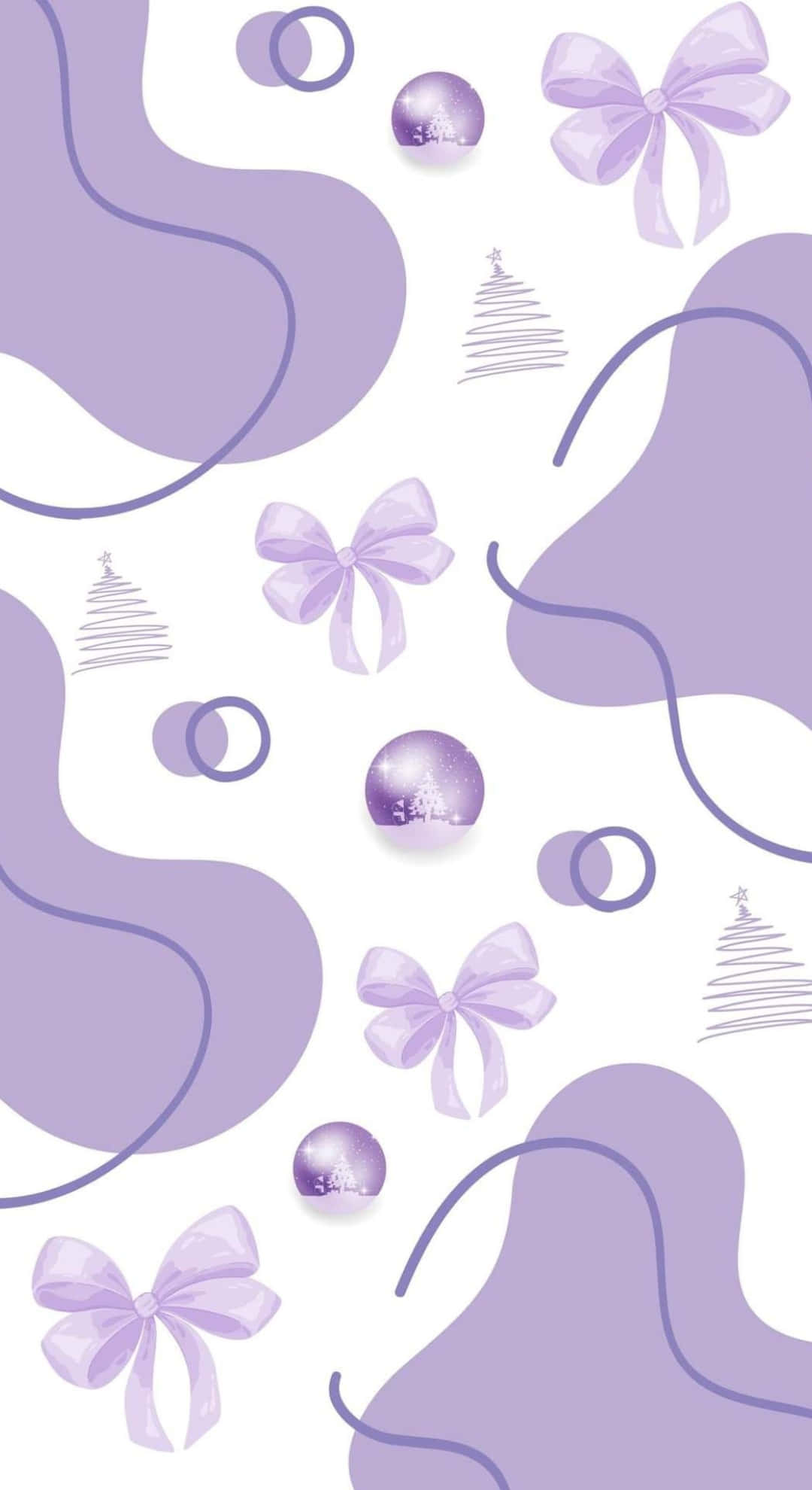 Purple Bow, lavender bows, abstract swirls, Full HD Phone Wallpaper