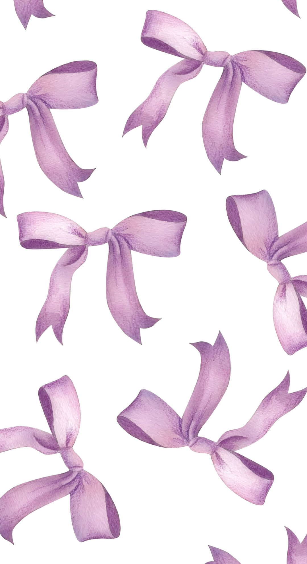 Purple Bow, watercolor, lavender, Full HD Phone Wallpaper