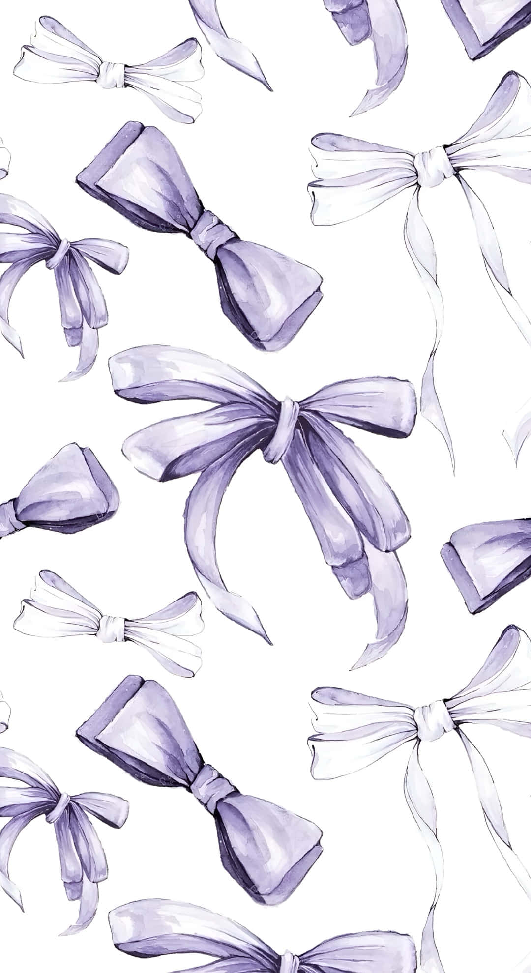 Purple Bow, lavender, white, Full HD Phone Wallpaper