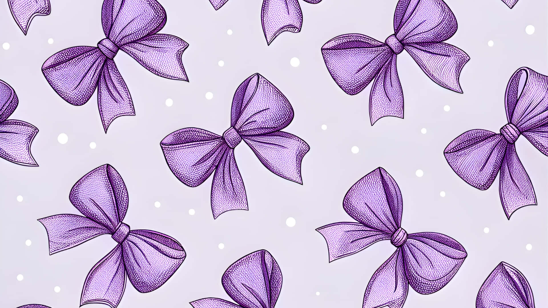 Purple Bow, pale lavender background, white specks, Full HD Desktop Wallpaper