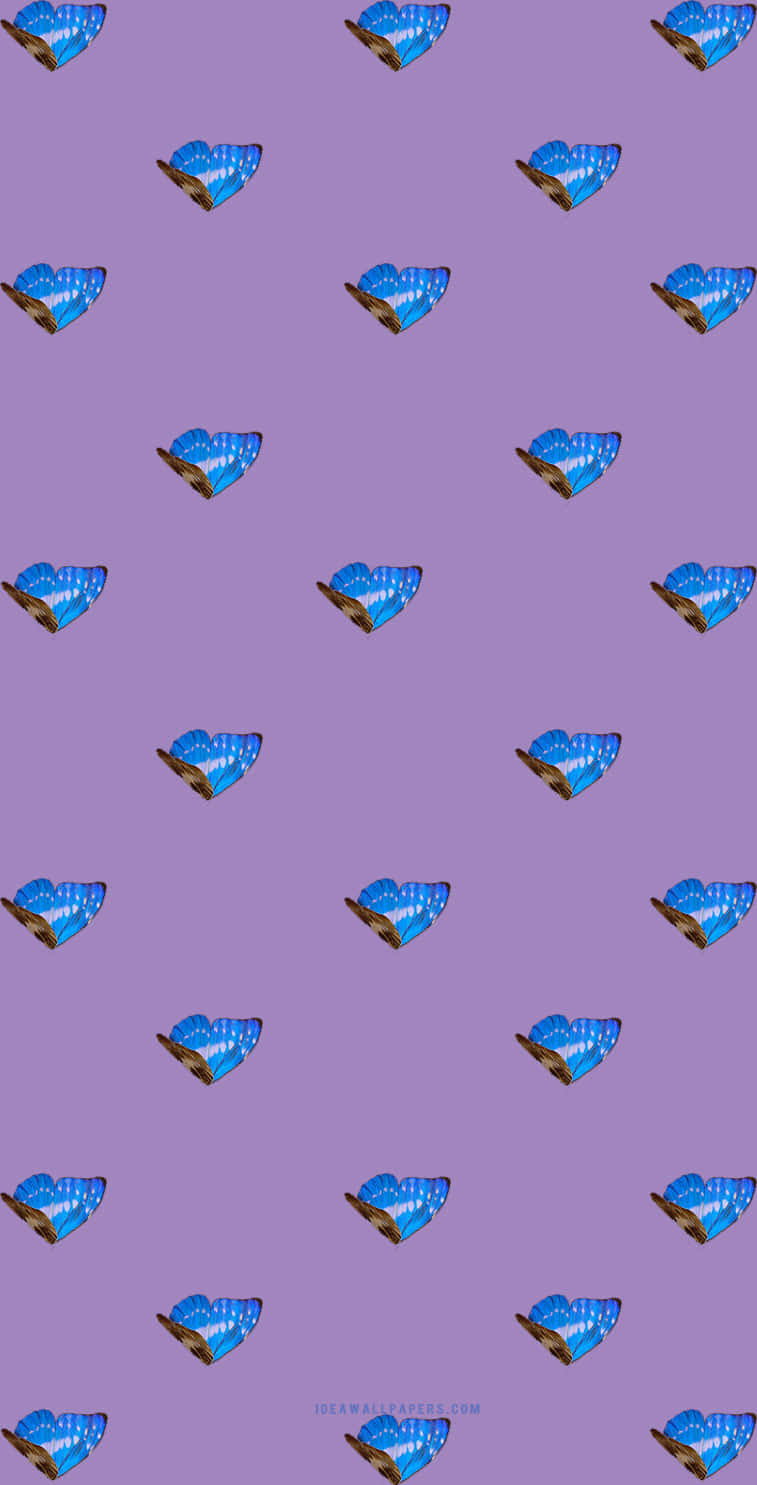 purple butterfly iphone, blue and white airplane pattern, purple background, HD Phone Wallpaper