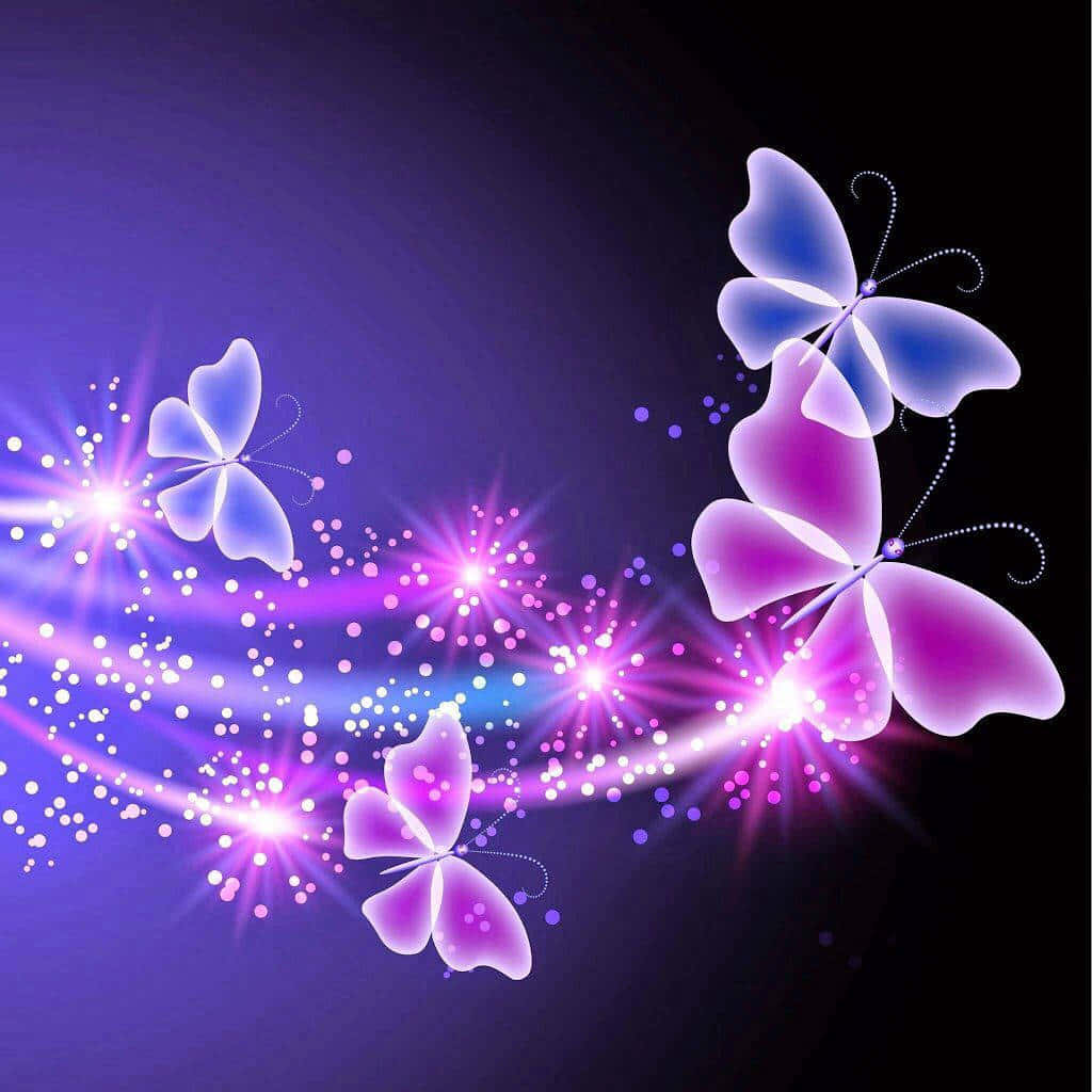 purple butterfly, iPhone, glowing purple, SD Desktop Wallpaper