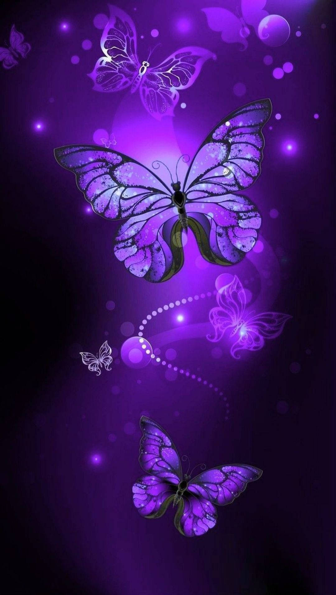Glass-Winged Purple Butterfly, glowing purple butterflies, sparkling wings, HD Phone Wallpaper