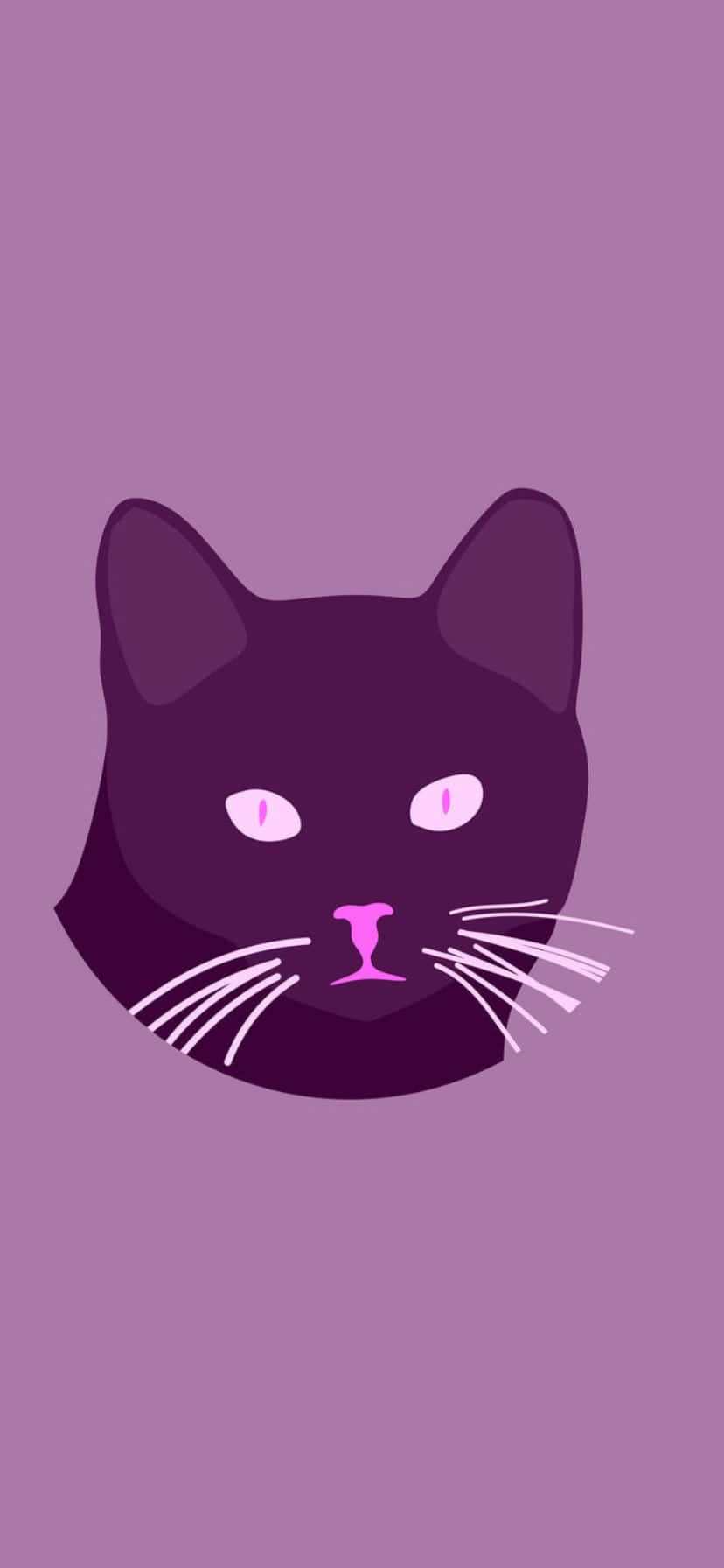 purple cat, glowing eyes, white whiskers, HD Phone Wallpaper
