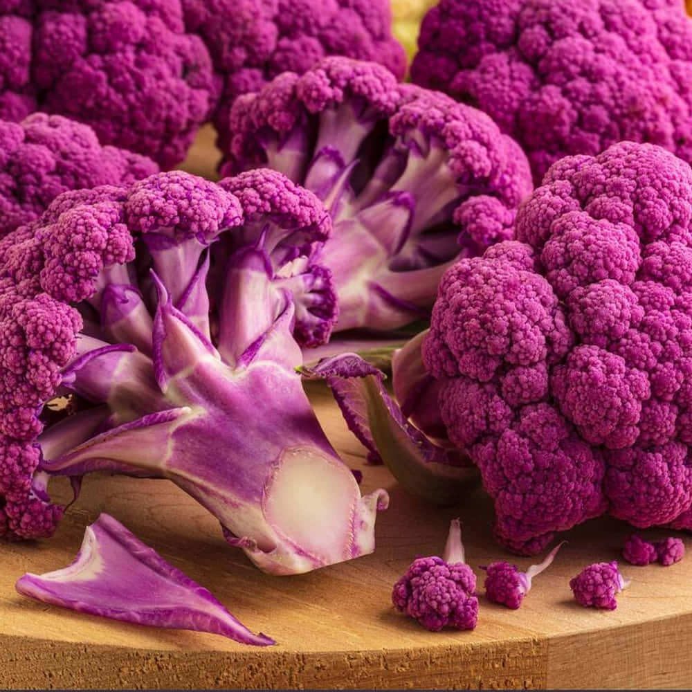 Purple Cauliflower, vibrant purple, intricate florets, SD Desktop Wallpaper