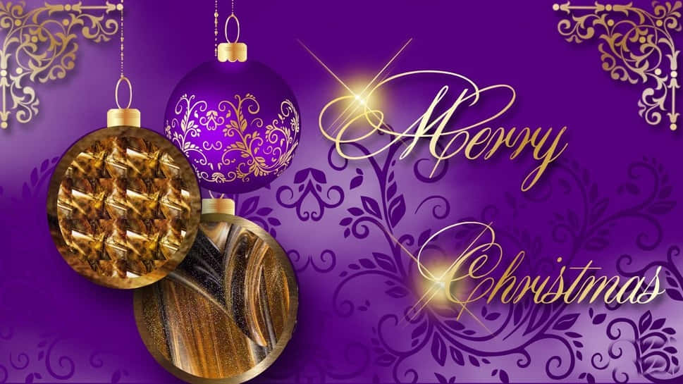 Purple Christmas, purple, gold, SD Desktop Wallpaper