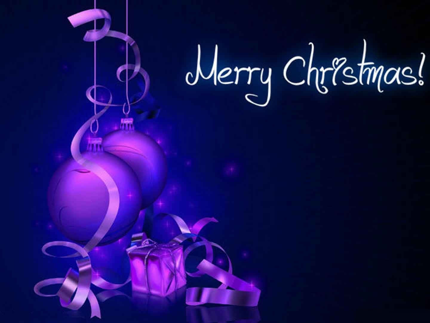 Purple Christmas, purple lights, gift box, HD Desktop Wallpaper
