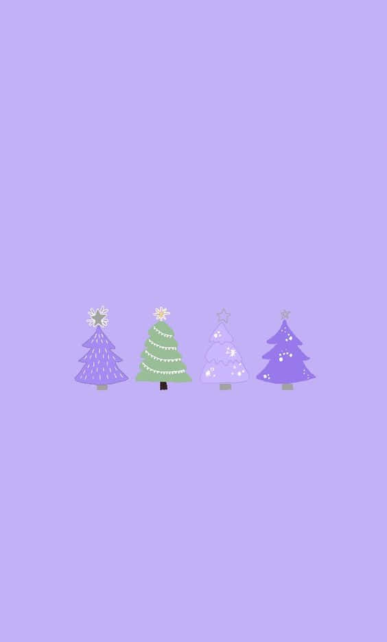 Purple Christmas, pastel hues, lavender background, SD Phone Wallpaper