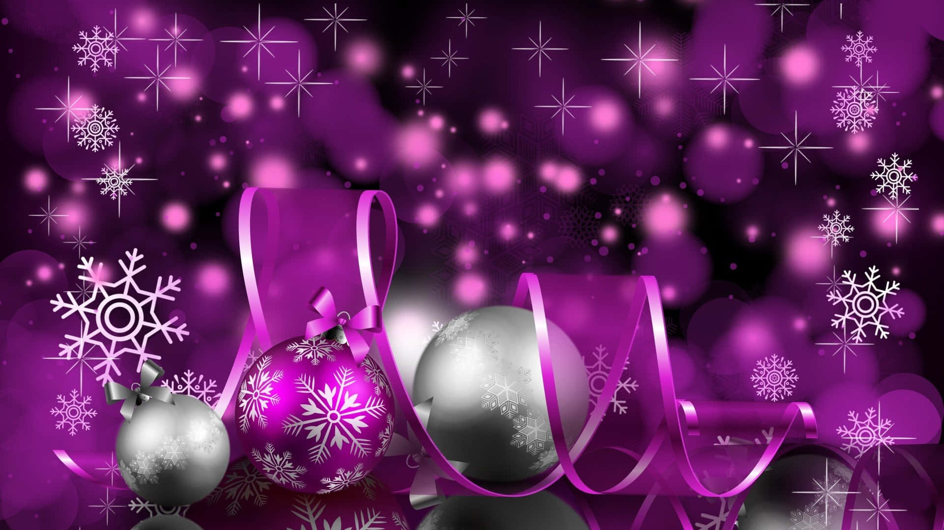 purple christmas, shimmering purple, silver, Full HD Desktop Wallpaper