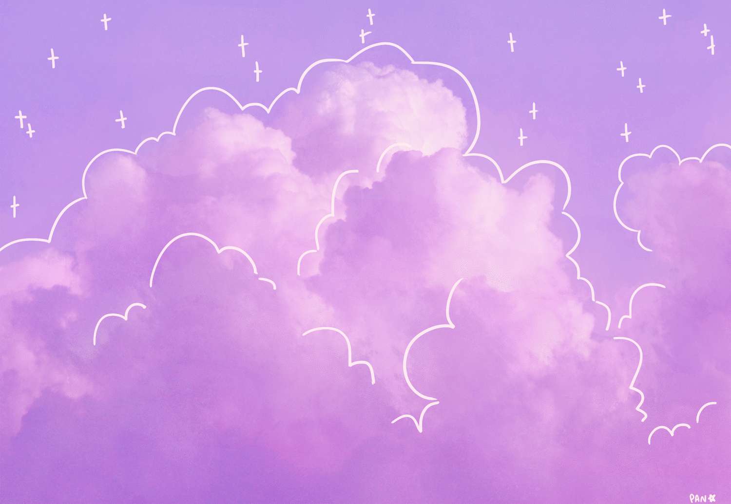 purple clouds, crisp blue sky, pastel purple sky, HD Desktop Wallpaper