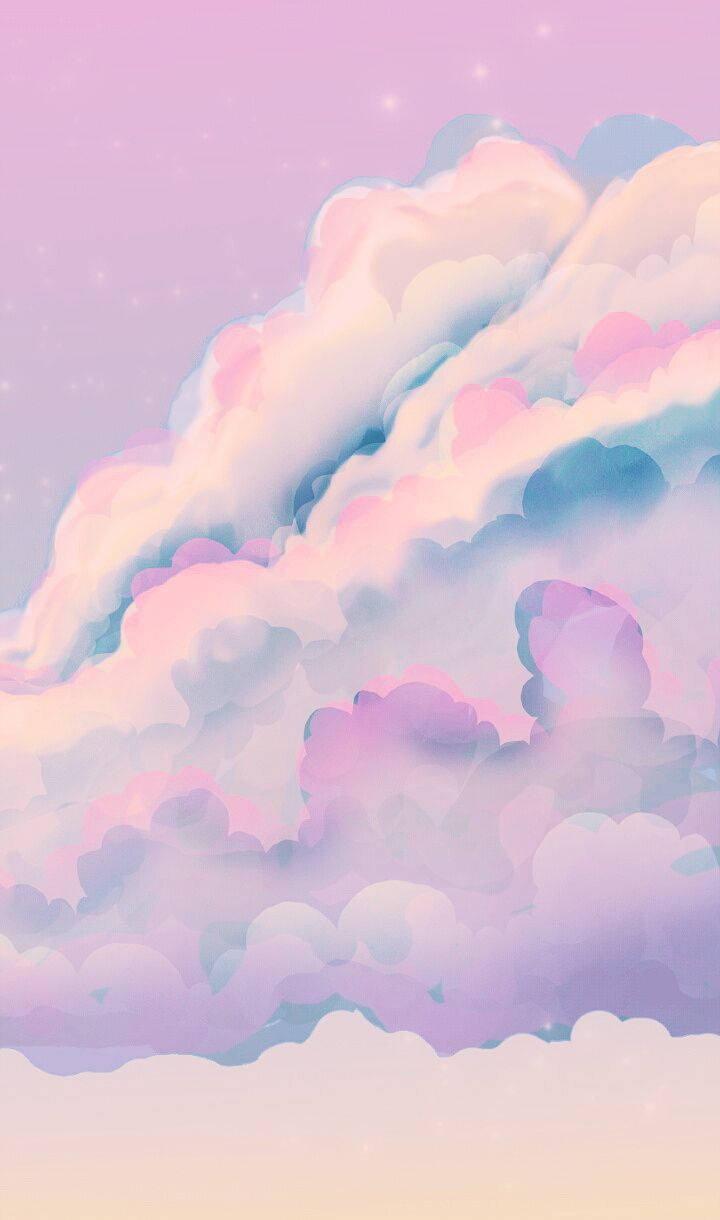 Purple Clouds, pastel clouds, pink purple and blue, SD Phone Wallpaper