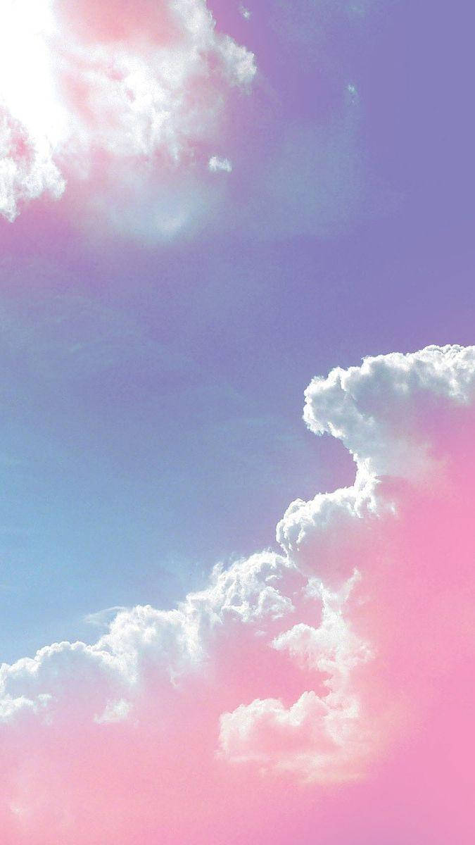 Pastel Purple Clouds, vibrant pastel sky, fluffy white clouds, SD Phone Wallpaper