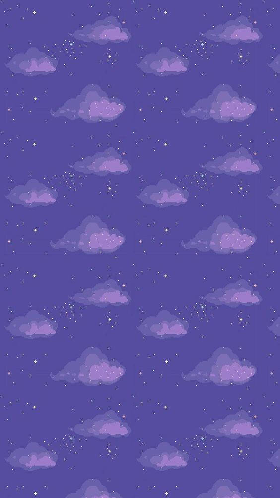 Purple Clouds, soft purple clouds, starry violet night sky, SD Phone Wallpaper