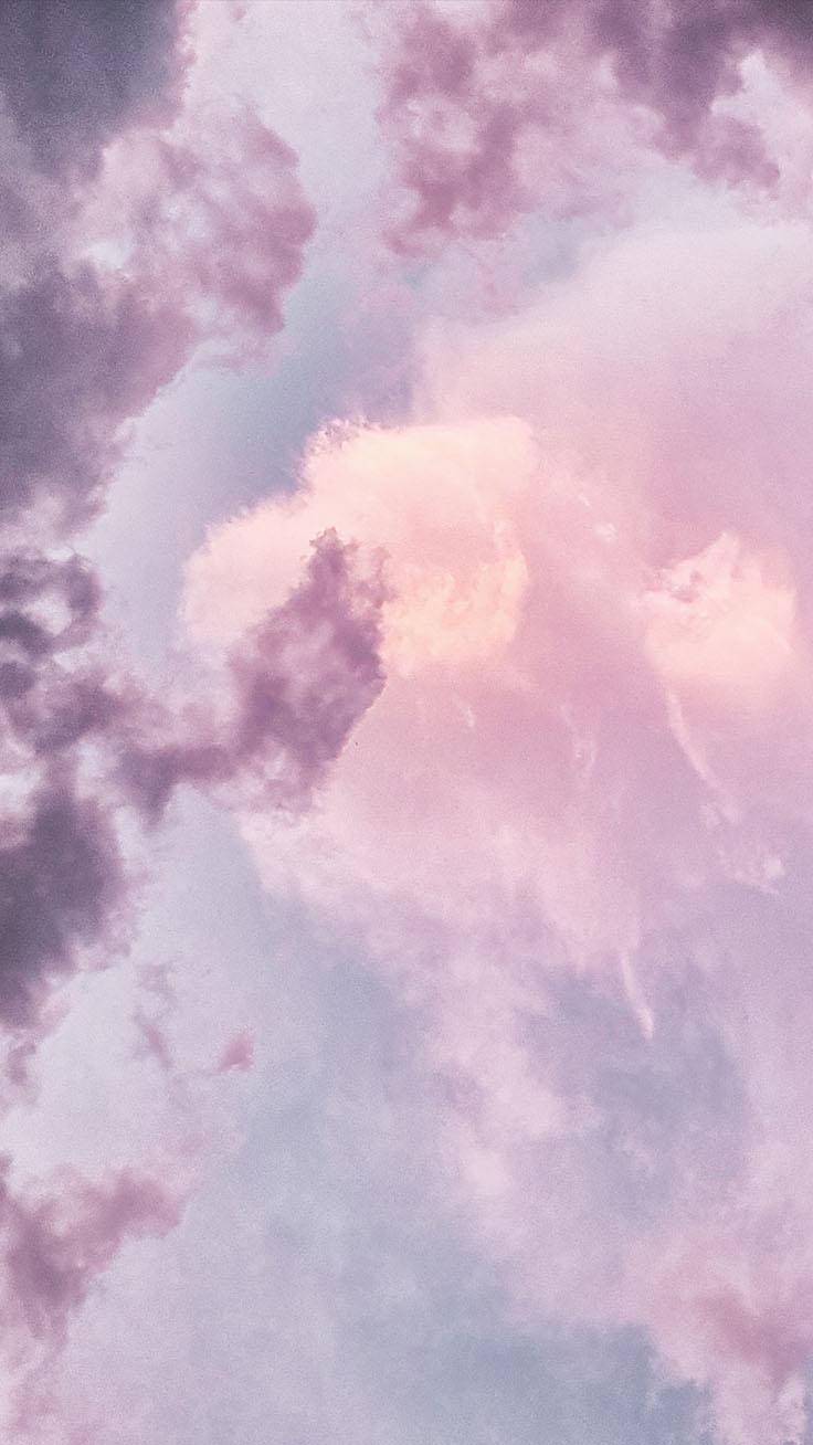 Purple Clouds, lavender pink, pale blue, HD Phone Wallpaper
