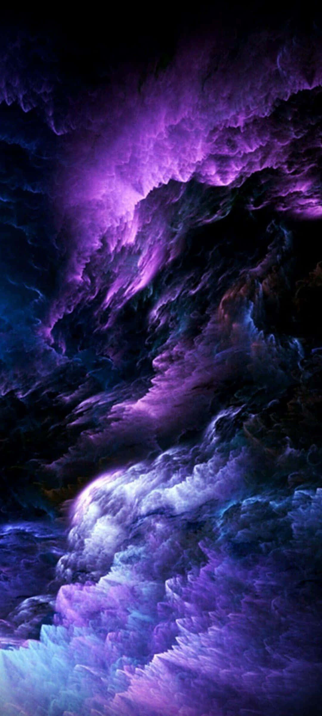 Purple Storm Clouds, vibrant purple, blue nebula clouds, Full HD Phone Wallpaper