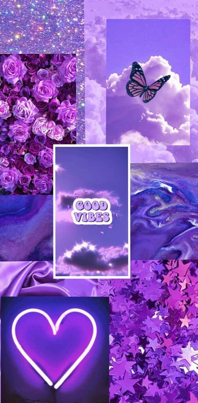 Purple Collage, roses, butterflies, HD Phone Wallpaper