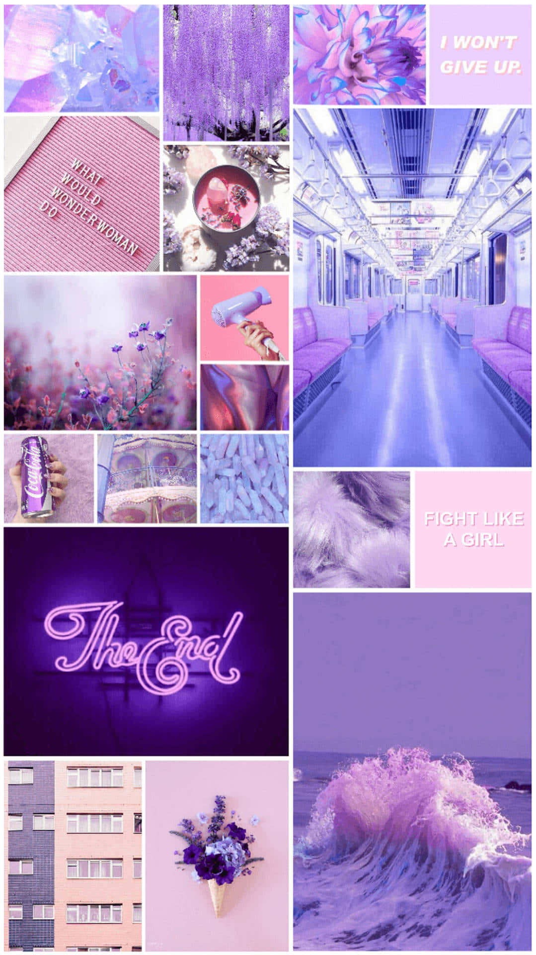 Purple Collage, vibrant purple, dreamy aesthetic, Full HD Phone Wallpaper