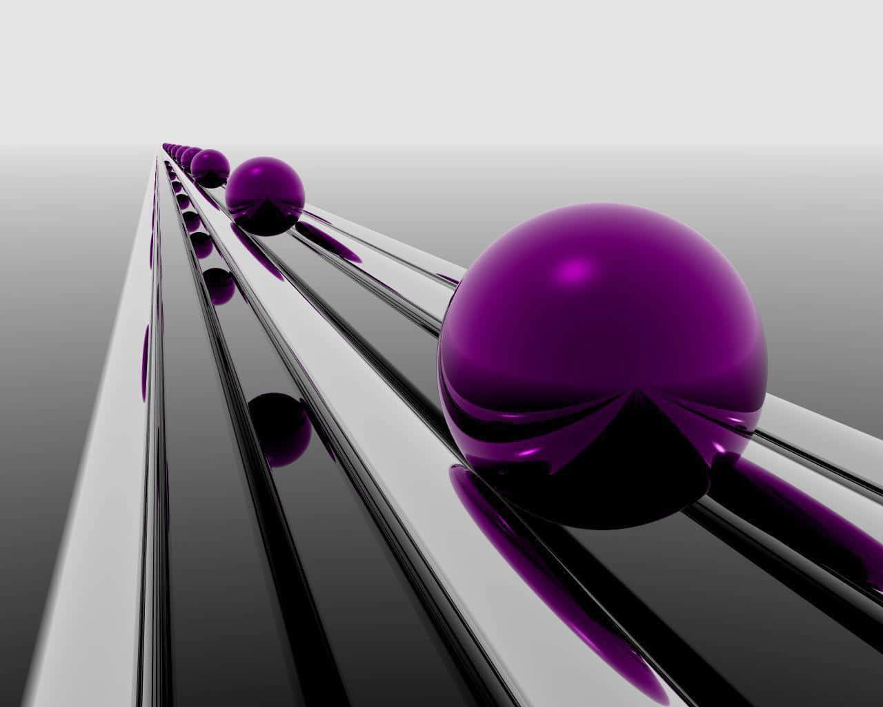 purple cool, shiny purple spheres, sleek metallic tracks, HD Desktop Wallpaper