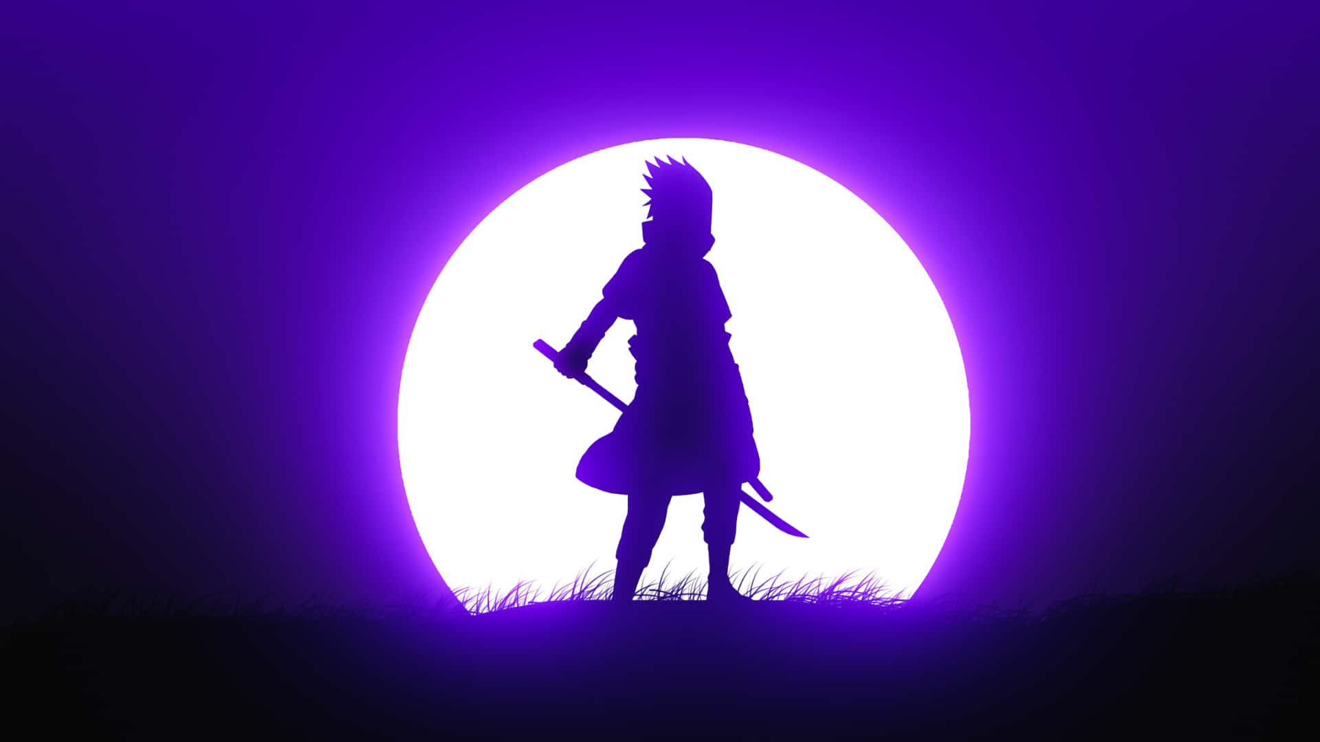 Purple Cool, ninja warrior, two swords, Full HD Desktop Wallpaper